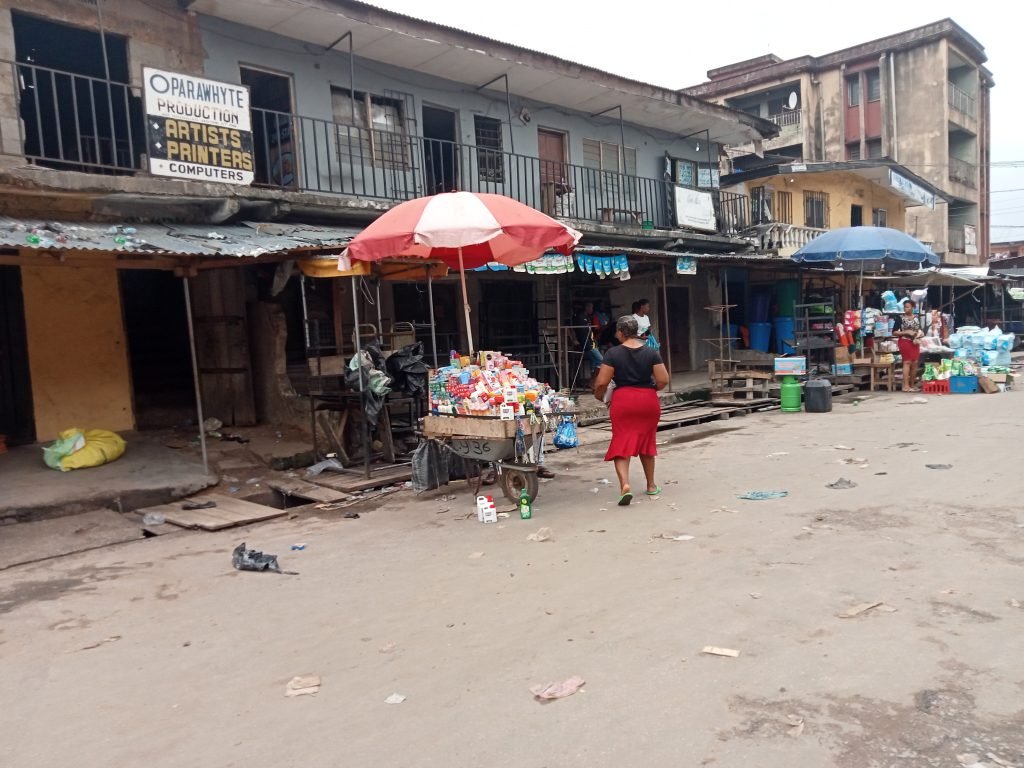 Shops at Rotibi Streets, in Owerri Municipal.
