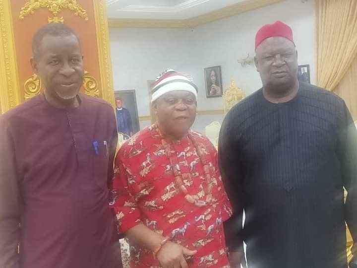 From Right: former Secretary to the Government of Nigeria, Sen. Anyim Pius Anyim; Sen. Theodore Ahamefuna Orji, former Governor of Abia State and serving Senator representing Abia Central Senatorial District 
