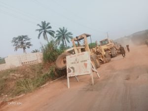 Hartland Nigeria Limited working assiduously on Okwe-Oboro road, off Ikwuano-Ikot-Ekpene road.