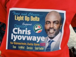 Deacon Chris Iyovwaye's campaign materials.