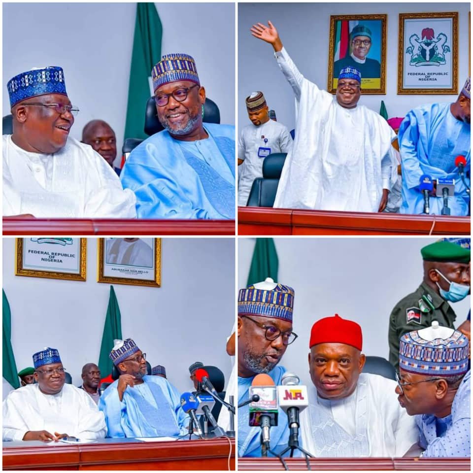 A cross section of Dr. Ahmed Lawan, Dr. Orji Uzor Kalu, Governor Sani Bello and other members of the All Progressives Congress, up APC. 