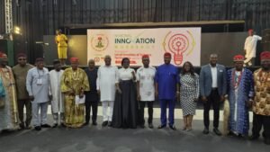  A cross section of resource persons at National Innovation Workshop; Chief Henry Ikechukwu Ikoh, Minister of State for Science, Technology and Innovation (5R).